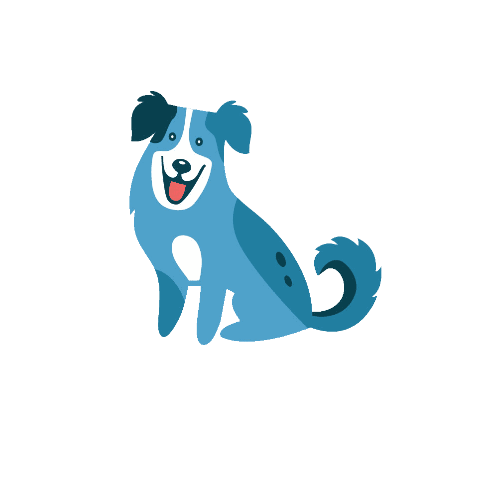 blue-dog-sitting - Good Dog in a Box